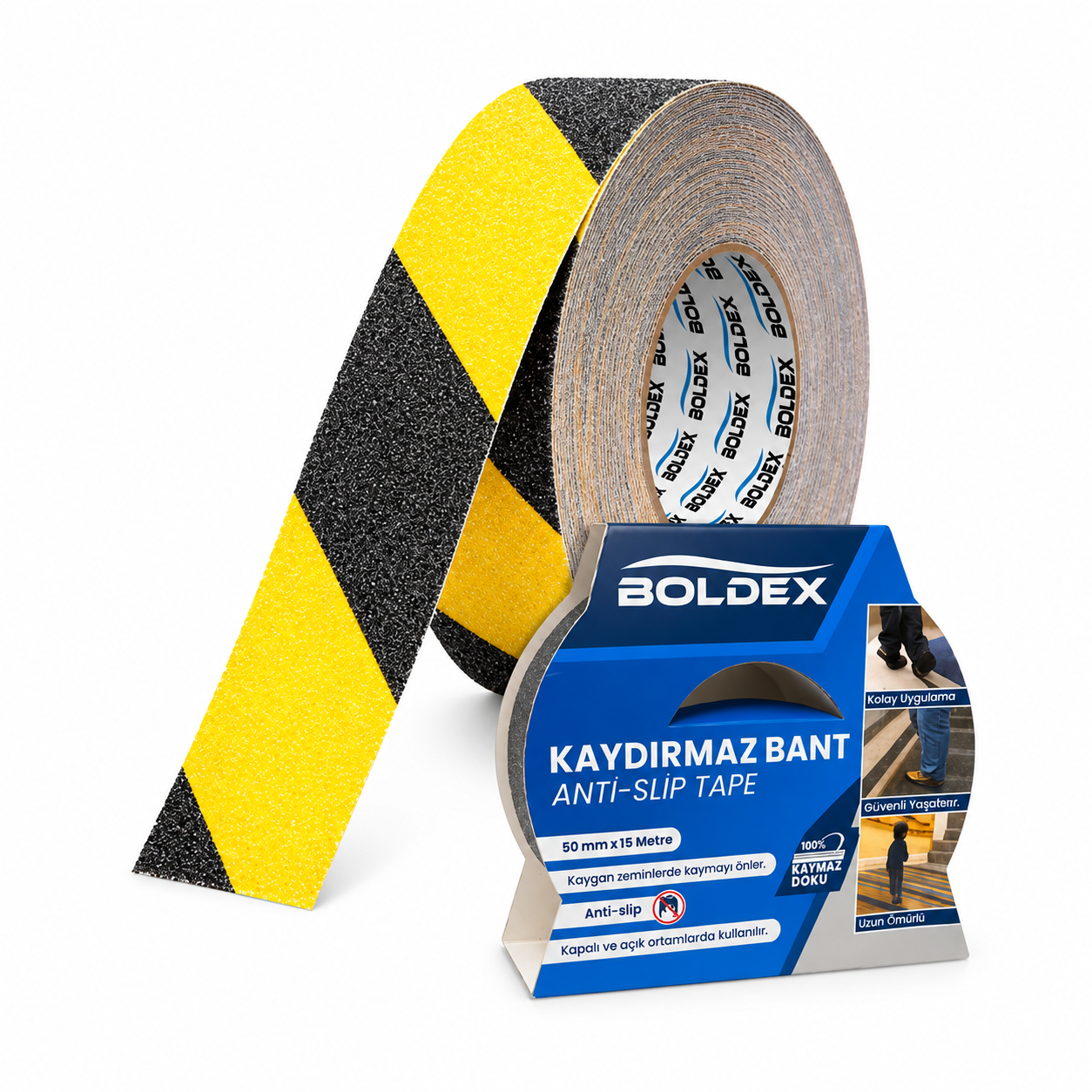 BOLDEX MERDİVEN KAYDIRMAZ BANT SARI-SİYAH ( 25 MM / 15 M ) 
